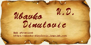Ubavko Dinulović vizit kartica